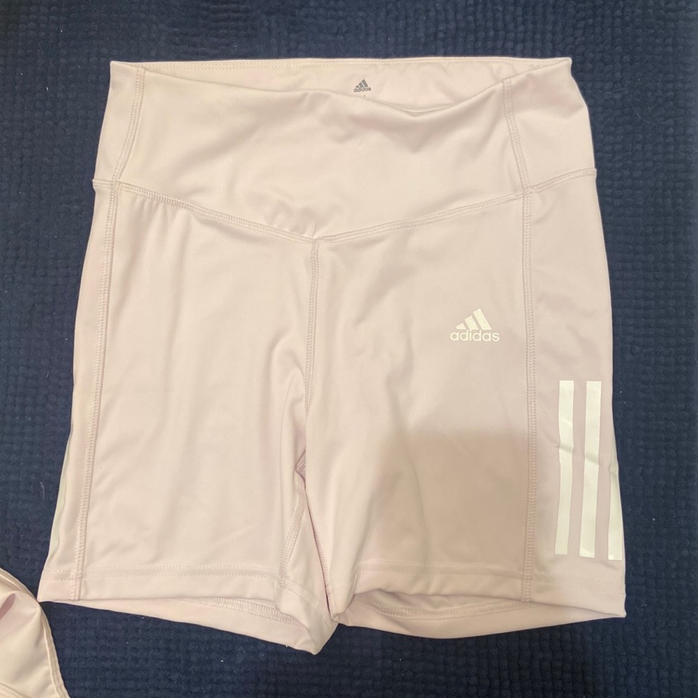 Light pink adidas shorts